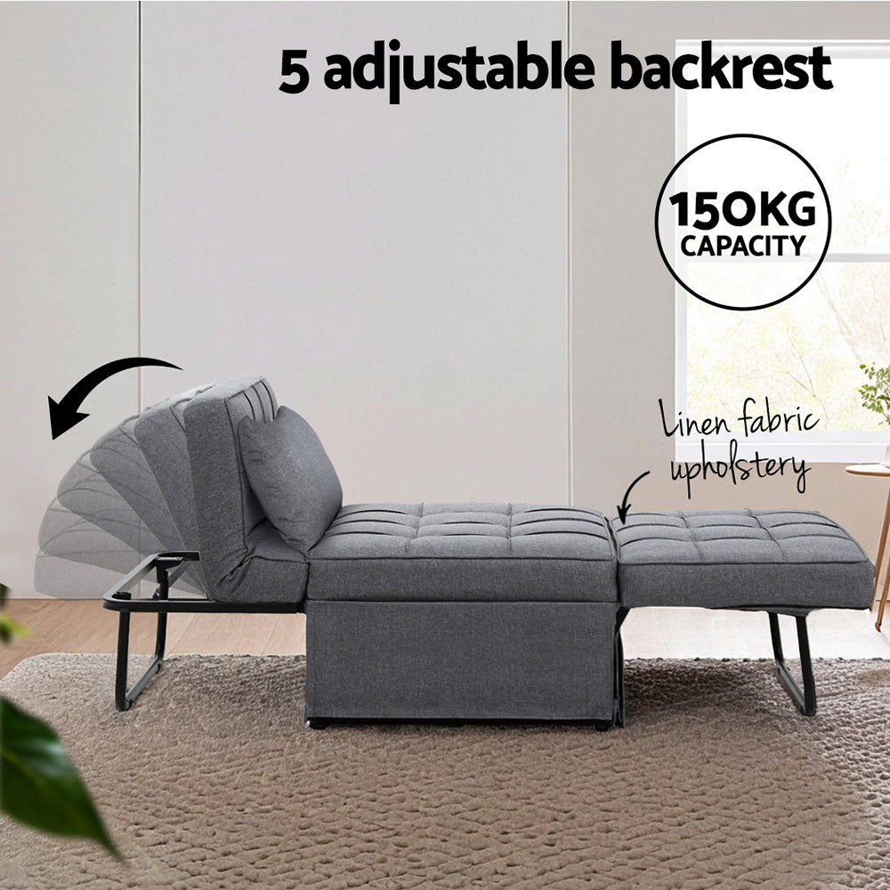 Sofa Bed Ottoman Pillow Folding Linen Grey Siyi Fast shipping On sale