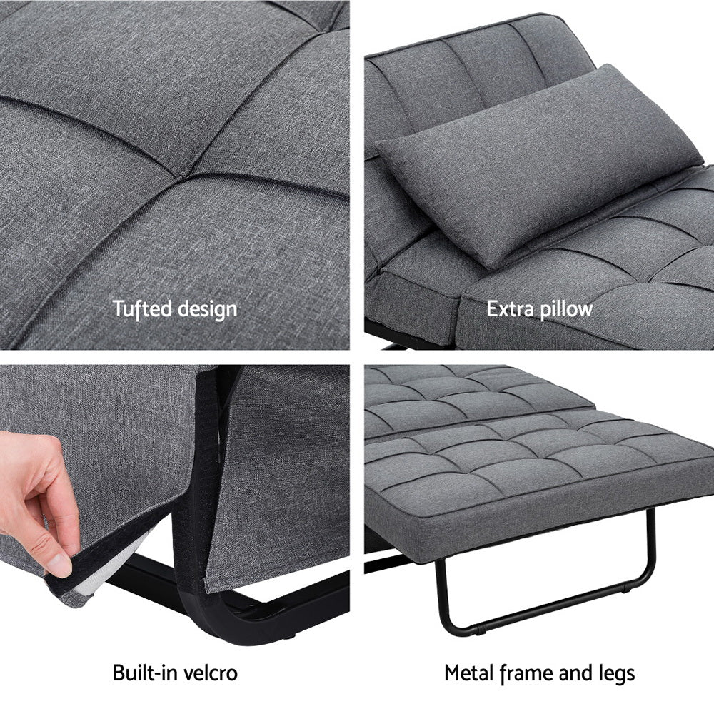 Sofa Bed Ottoman Pillow Folding Linen Grey Siyi Fast shipping On sale