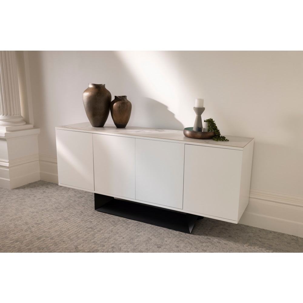 Arianna Modern Sideboard Buffet Unit Storage Cabinet Ceramic - Marmo / White & Fast shipping On sale