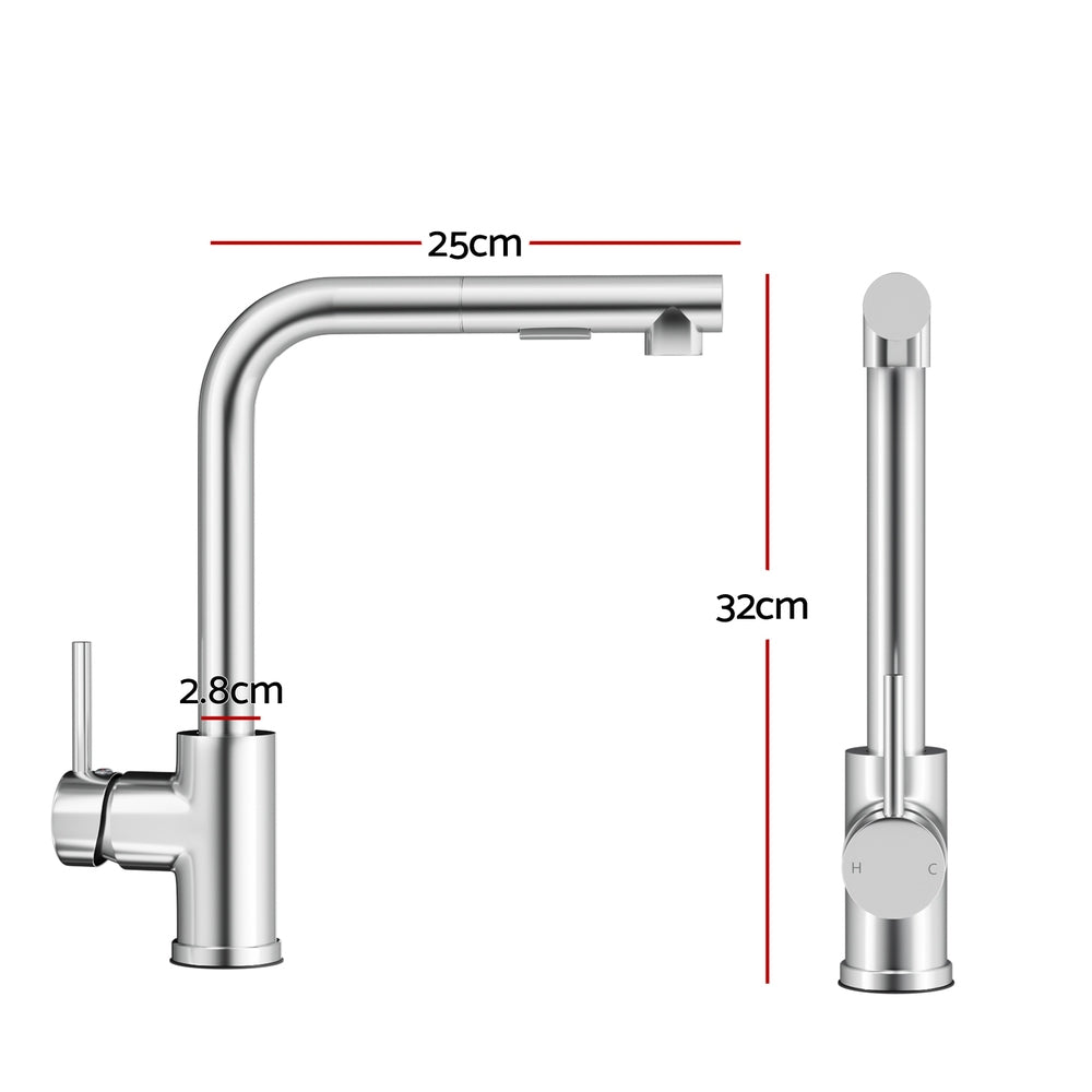 Kitchen Mixer Tap Pull Out Rectangle 2 Mode Sink Basin Faucet Swivel WELS Chrome & Shower Fast shipping On sale