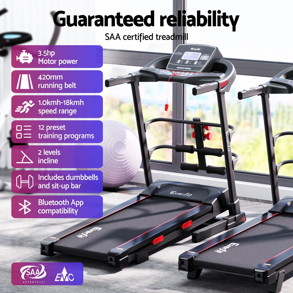 Treadmill Electric Home Gym Fitness Exercise Machine w/ Sit Up Bar 420mm Sports & Fast shipping On sale