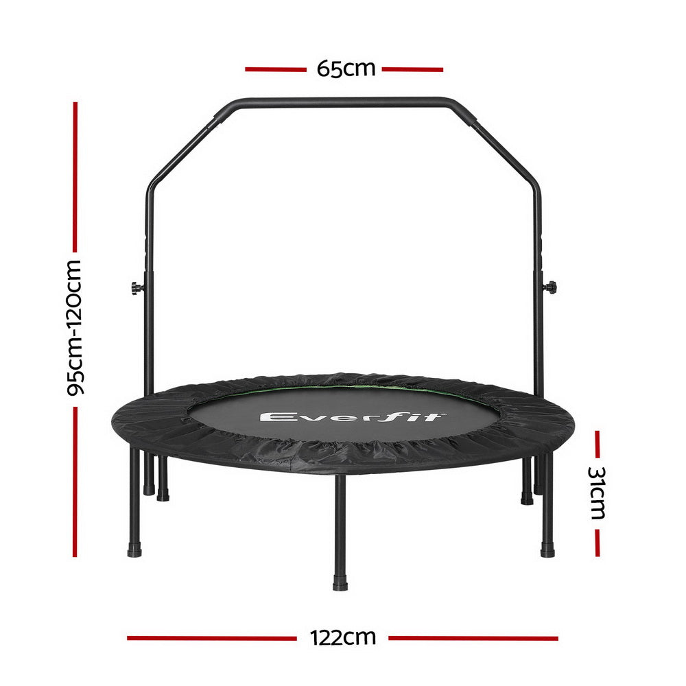 48inch Round Trampoline Kids Exercise Fitness Adjustable Handrail Green Sports & Fast shipping On sale