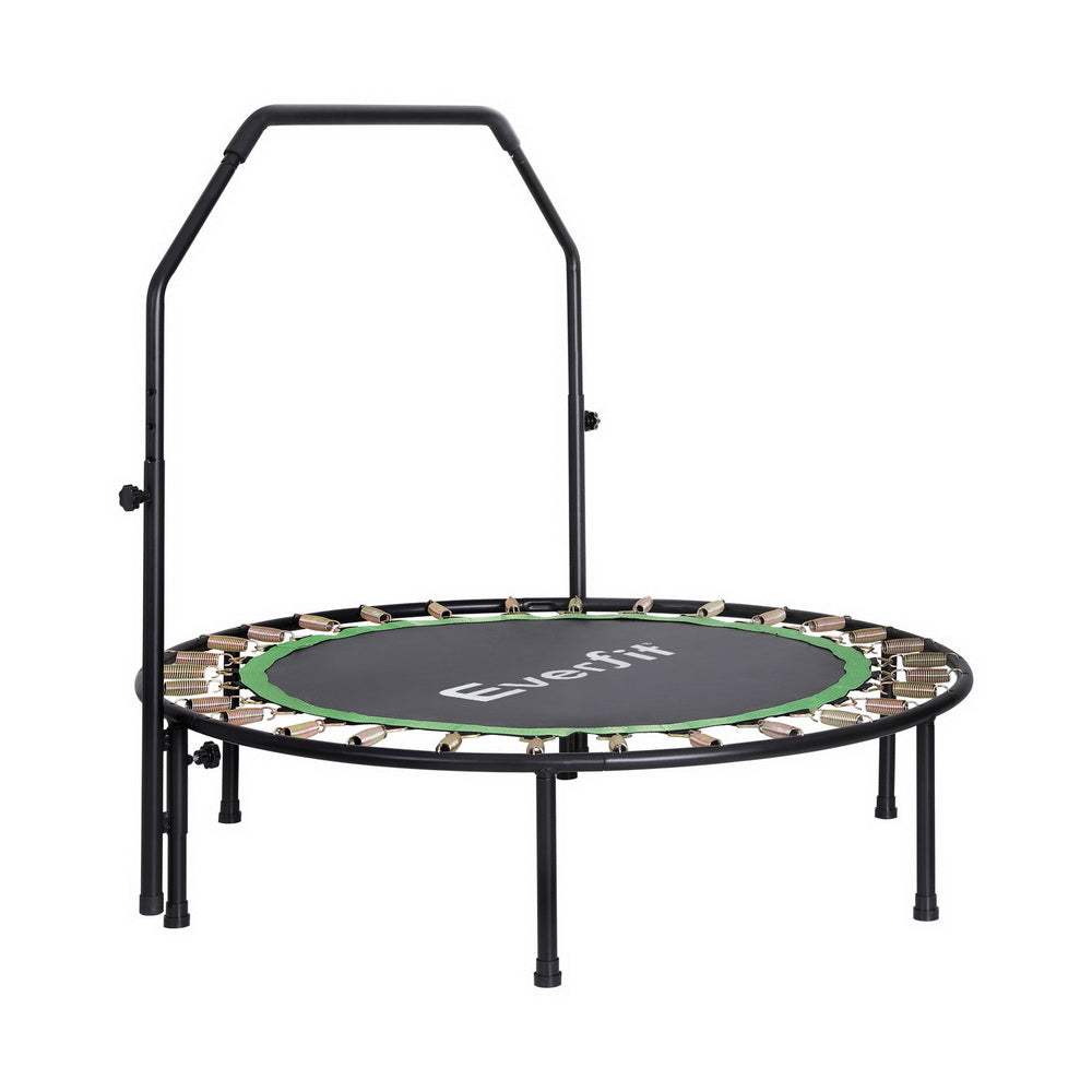 48inch Round Trampoline Kids Exercise Fitness Adjustable Handrail Green Sports & Fast shipping On sale