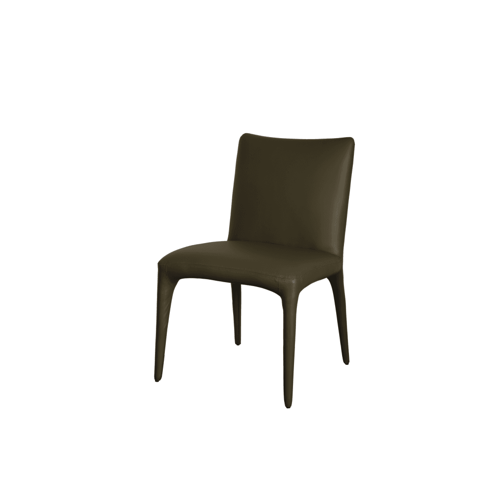 Set Of 2 Ludo Modern Eco Leather Kitchen Dining Chair - Olive Fast shipping On sale