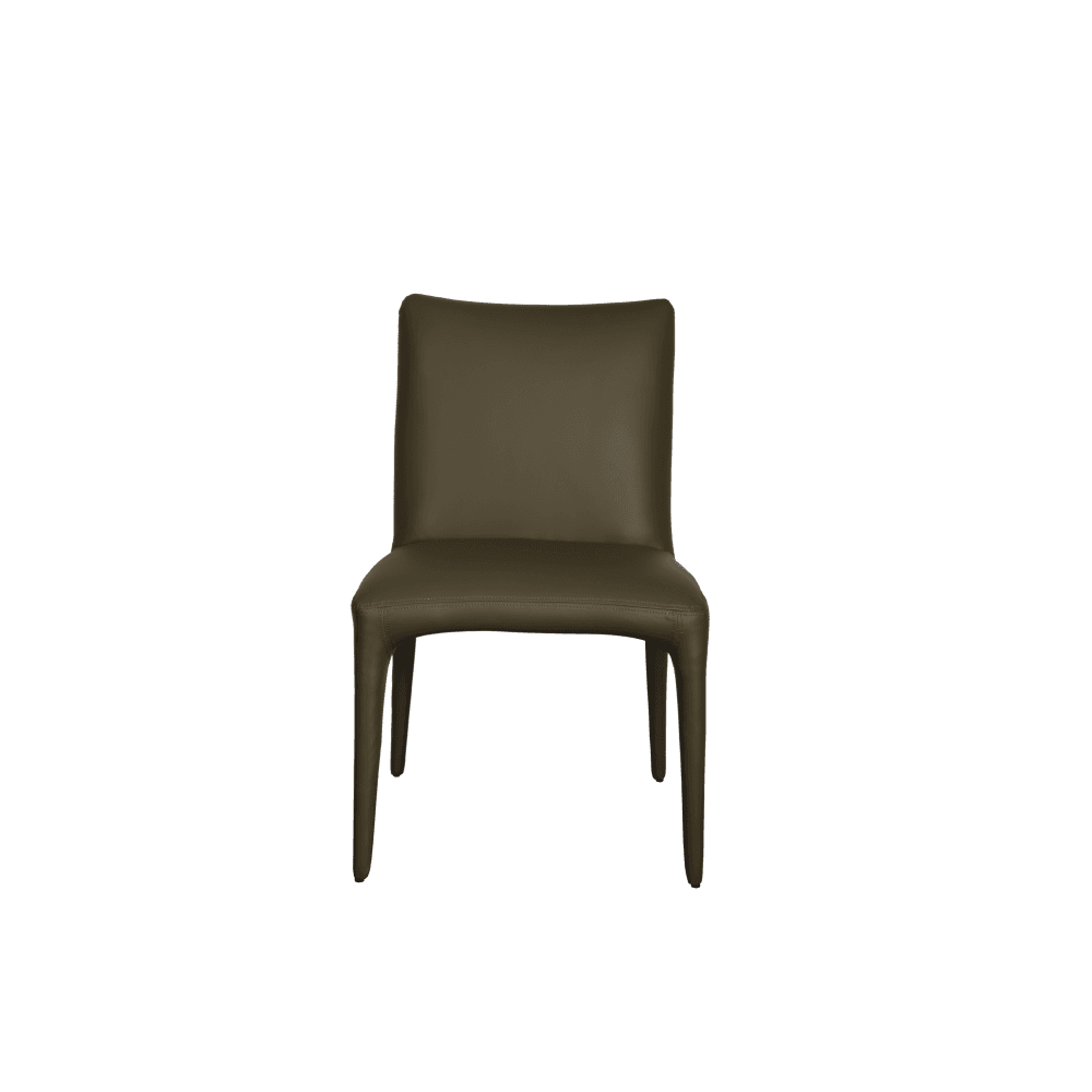 Set Of 2 Ludo Modern Eco Leather Kitchen Dining Chair - Olive Fast shipping On sale