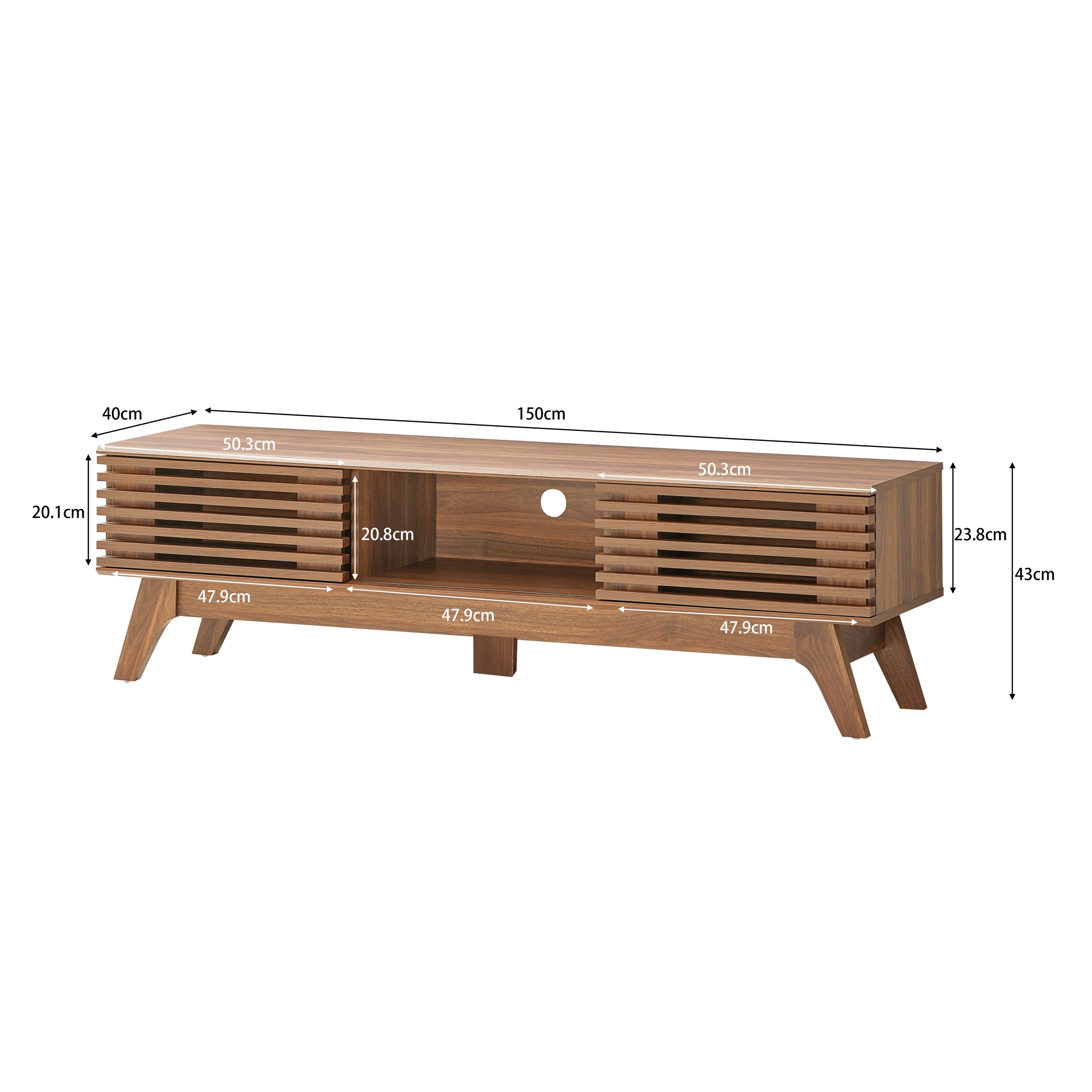 Camille Wooden Lowline Entertainment Unit TV Stand 150cm - Oak Fast shipping On sale