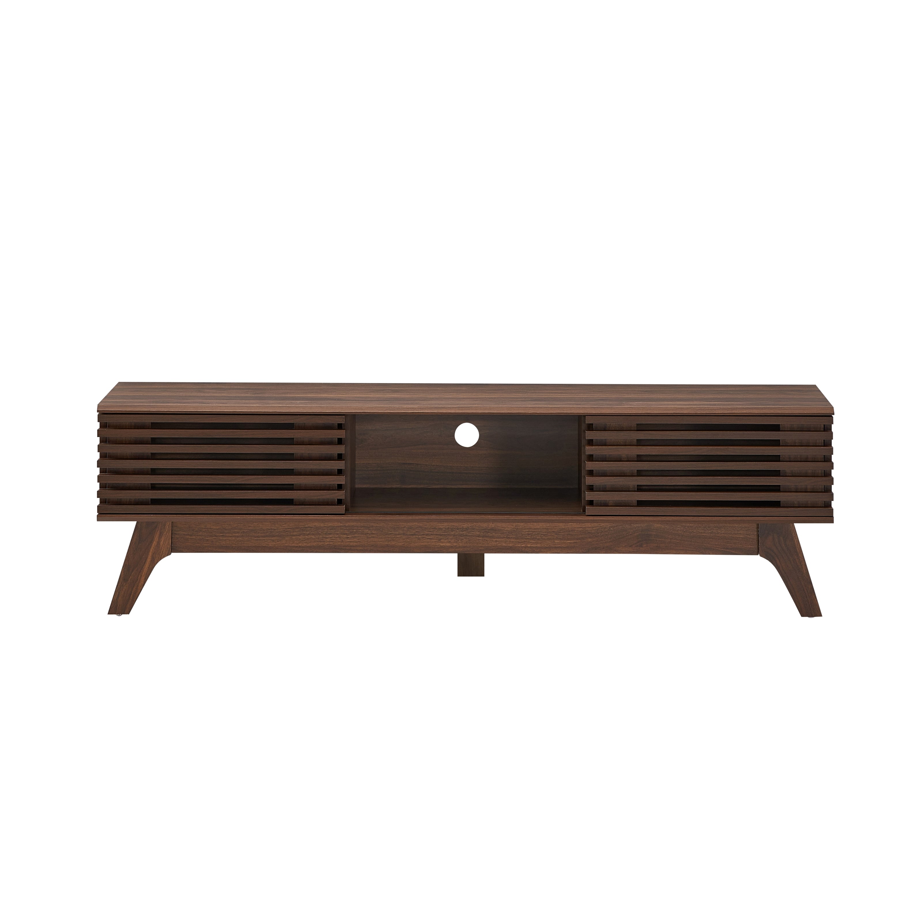 Camille Wooden Lowline Entertainment Unit TV Stand 150cm - Walnut Fast shipping On sale