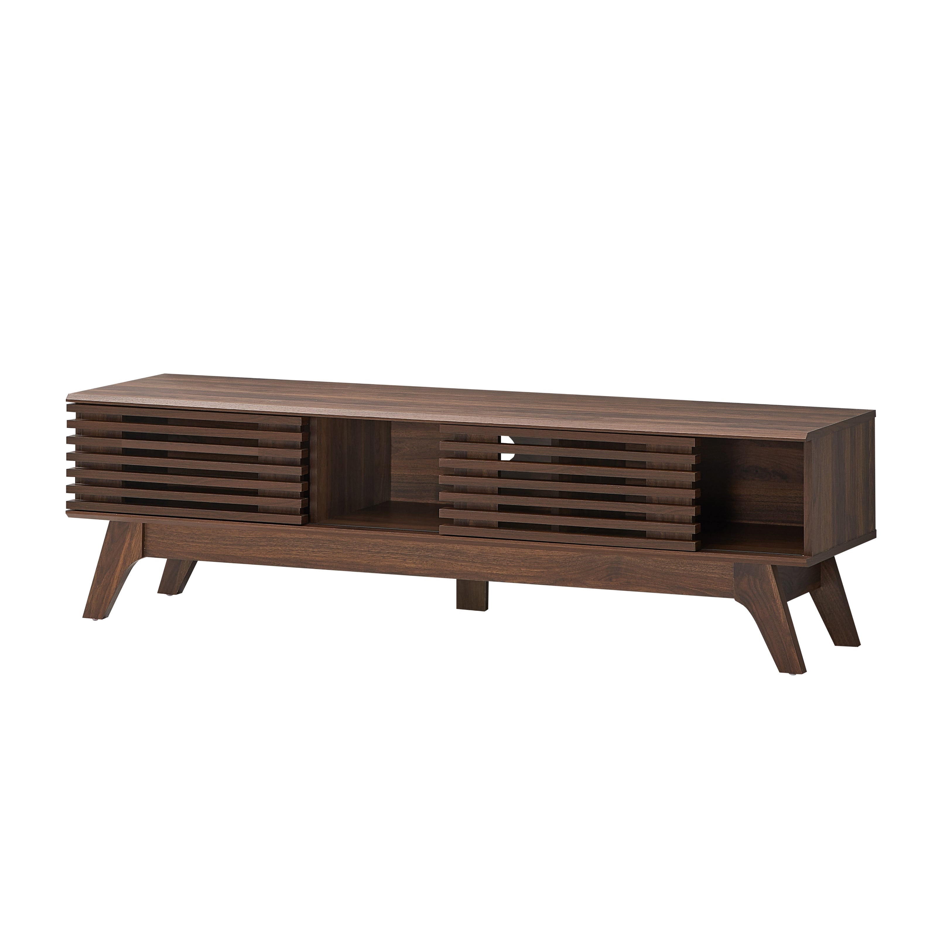 Camille Wooden Lowline Entertainment Unit TV Stand 150cm - Walnut Fast shipping On sale