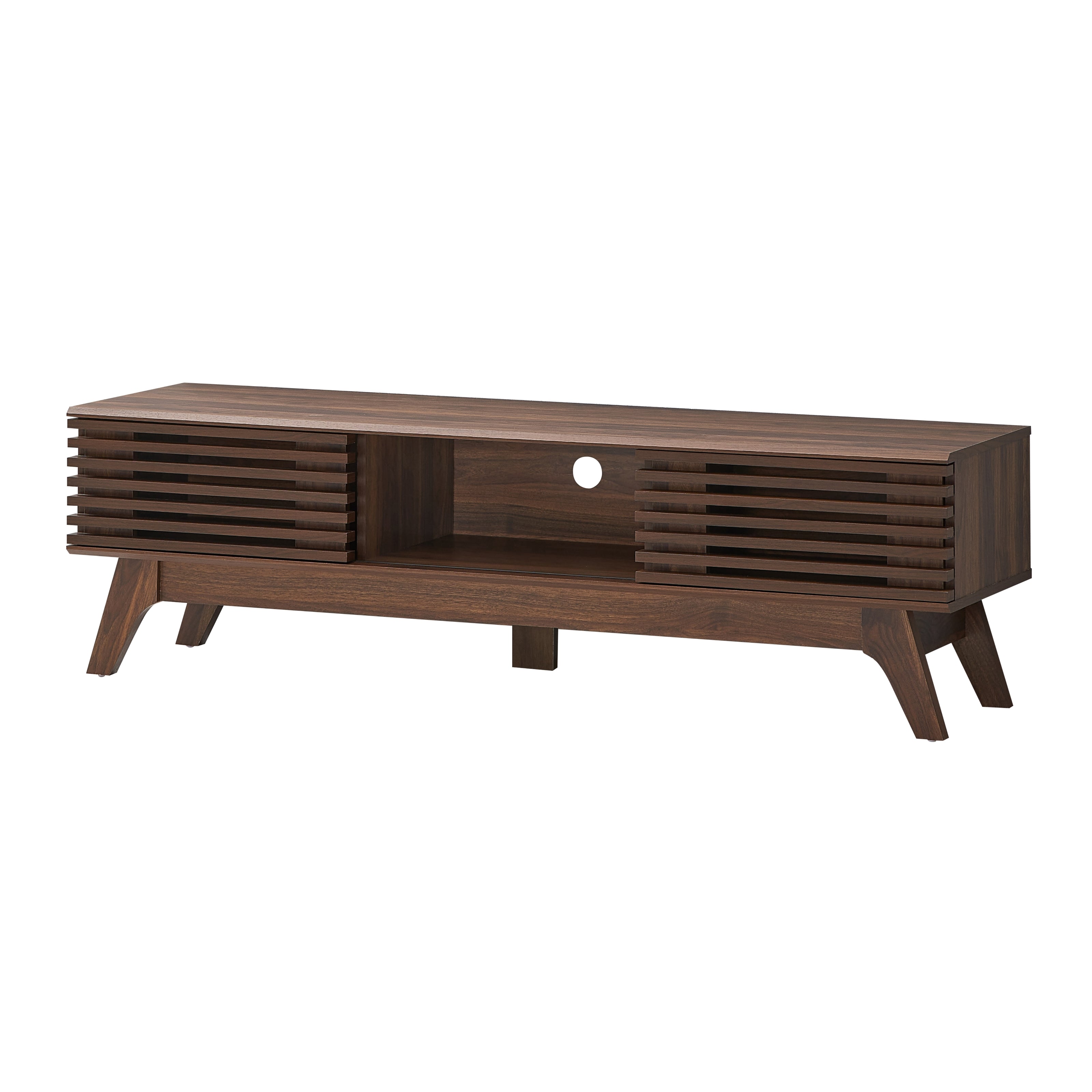 Camille Wooden Lowline Entertainment Unit TV Stand 150cm - Walnut Fast shipping On sale