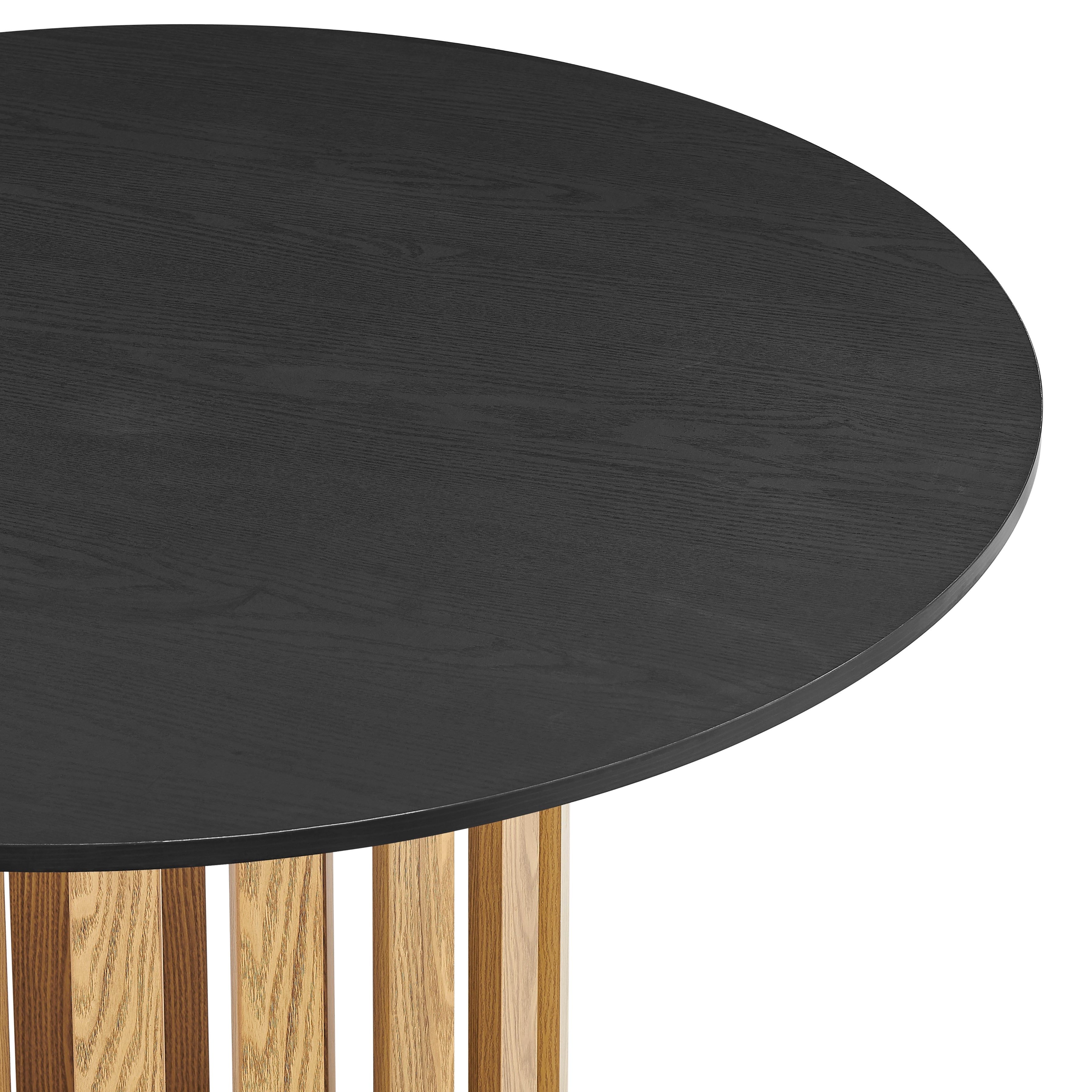 Ximena Round Wooden Kitchen Dining Table 110cm Oak/Black Fast shipping On sale