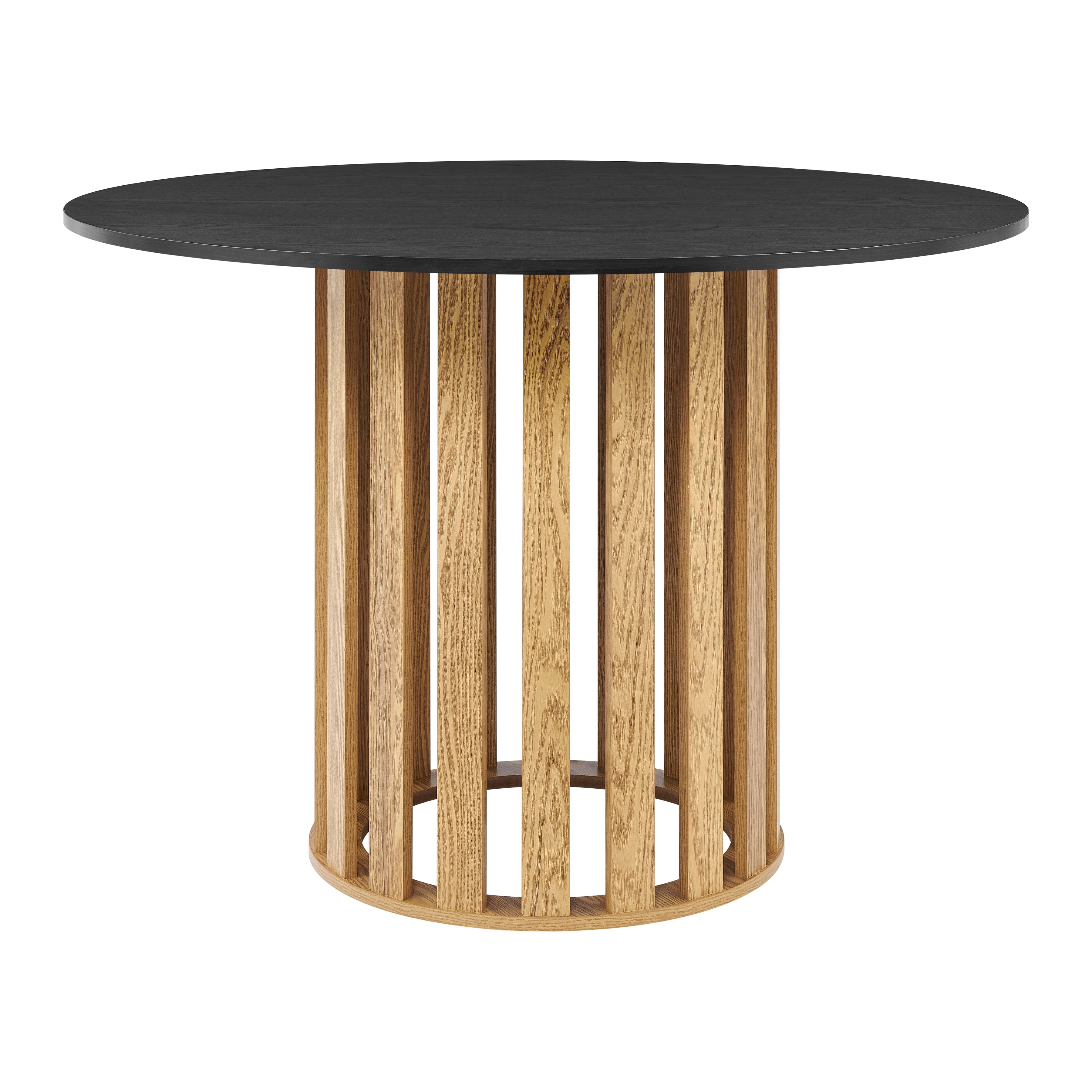 Ximena Round Wooden Kitchen Dining Table 110cm Oak/Black Fast shipping On sale