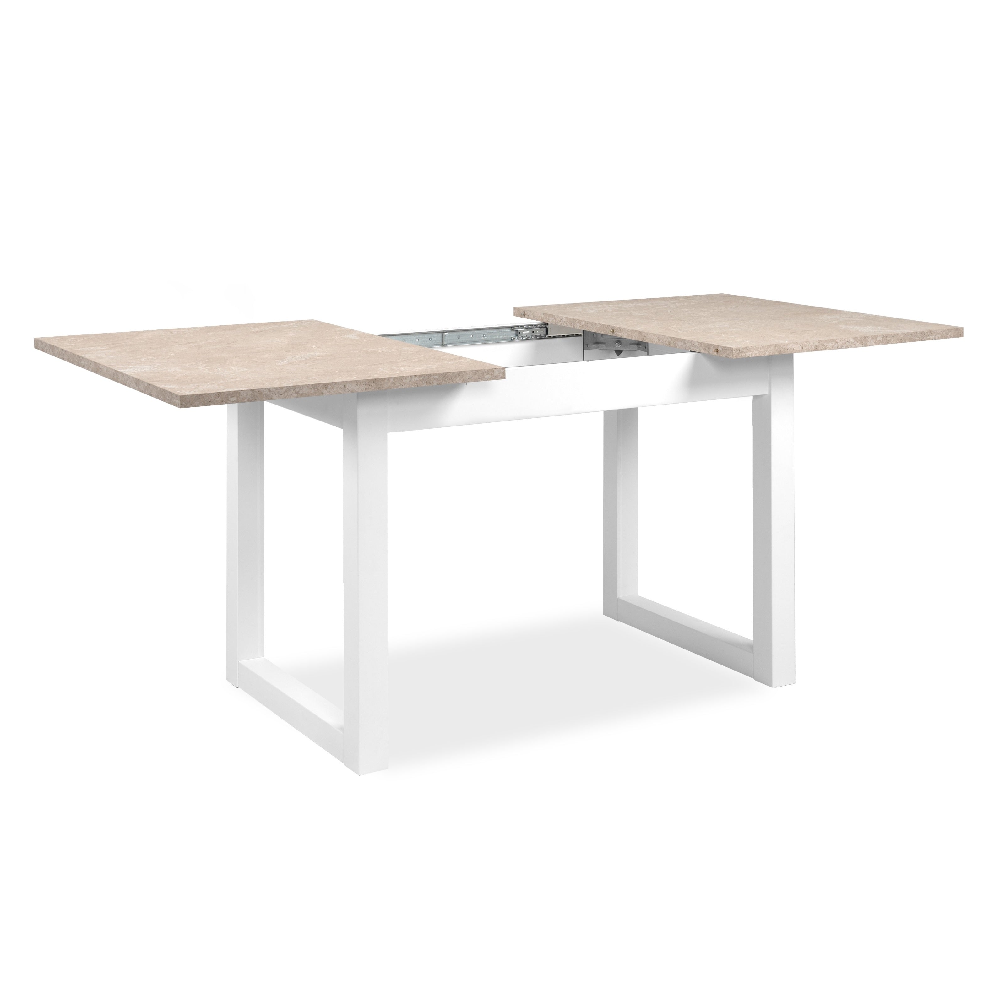 Jose Small Extendable Rectangular Kitchen Dining Table 120-160cm Sandstone/White Fast shipping On sale