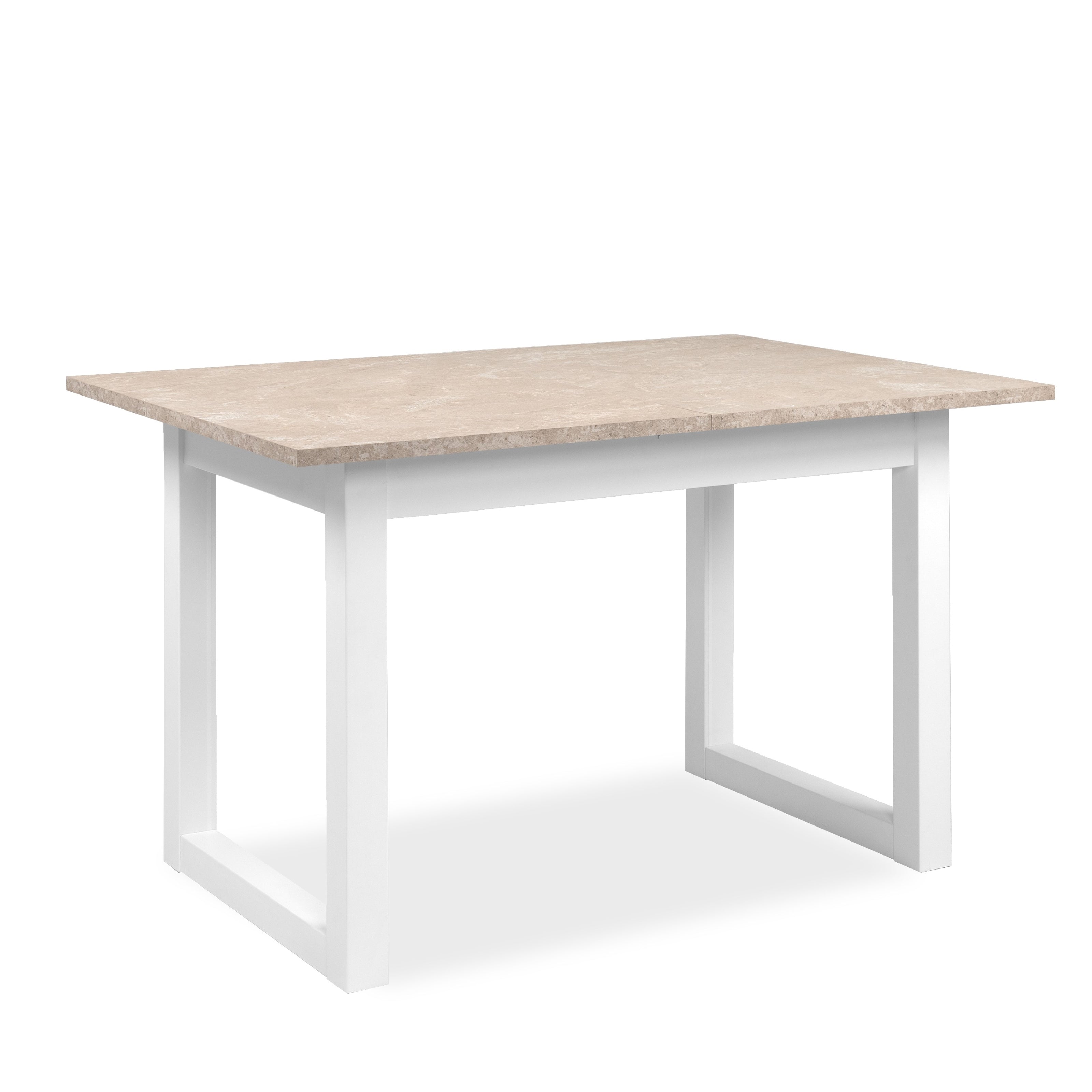 Jose Small Extendable Rectangular Kitchen Dining Table 120-160cm Sandstone/White Fast shipping On sale