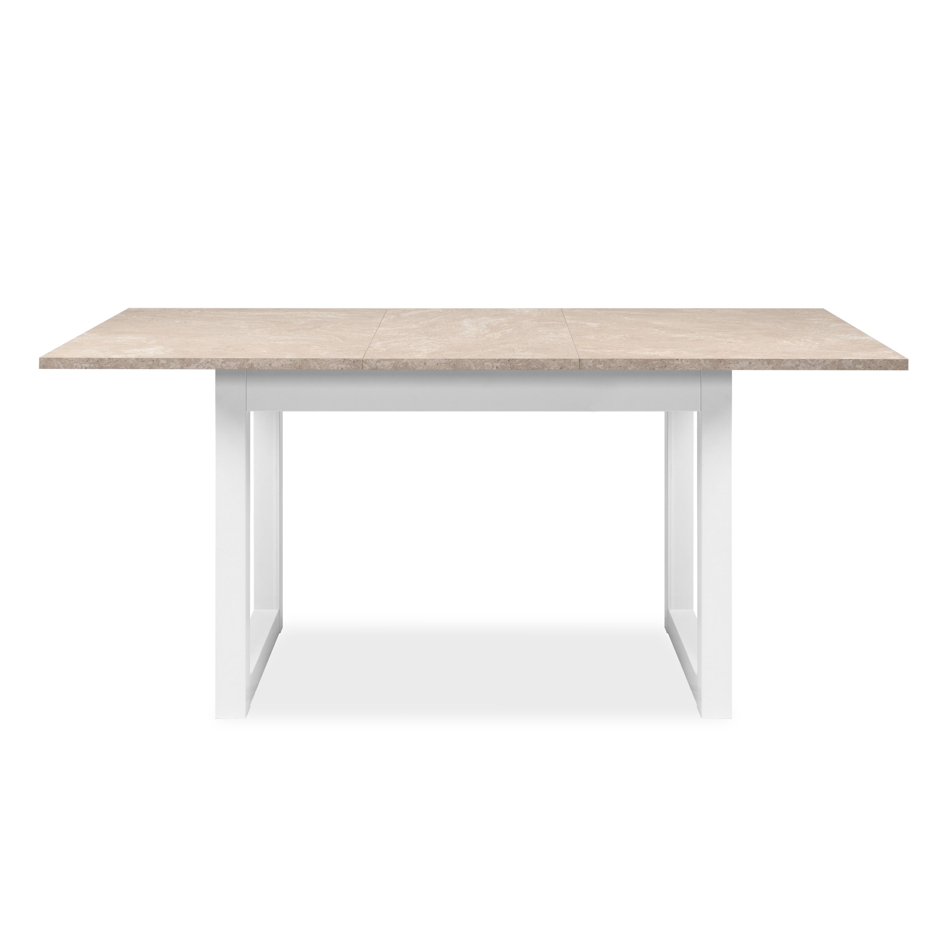 Jose Small Extendable Rectangular Kitchen Dining Table 120-160cm Sandstone/White Fast shipping On sale