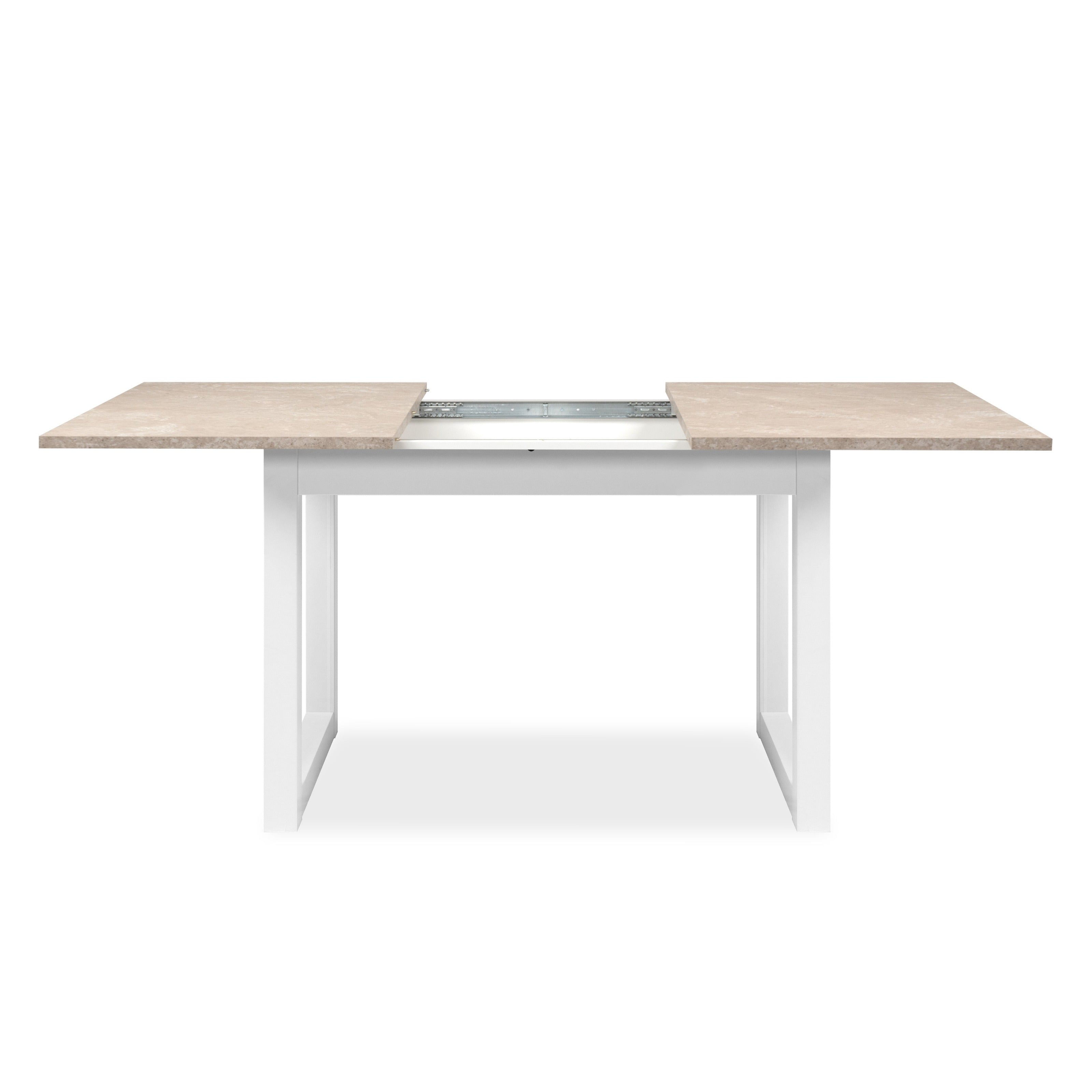 Jose Small Extendable Rectangular Kitchen Dining Table 120-160cm Sandstone/White Fast shipping On sale