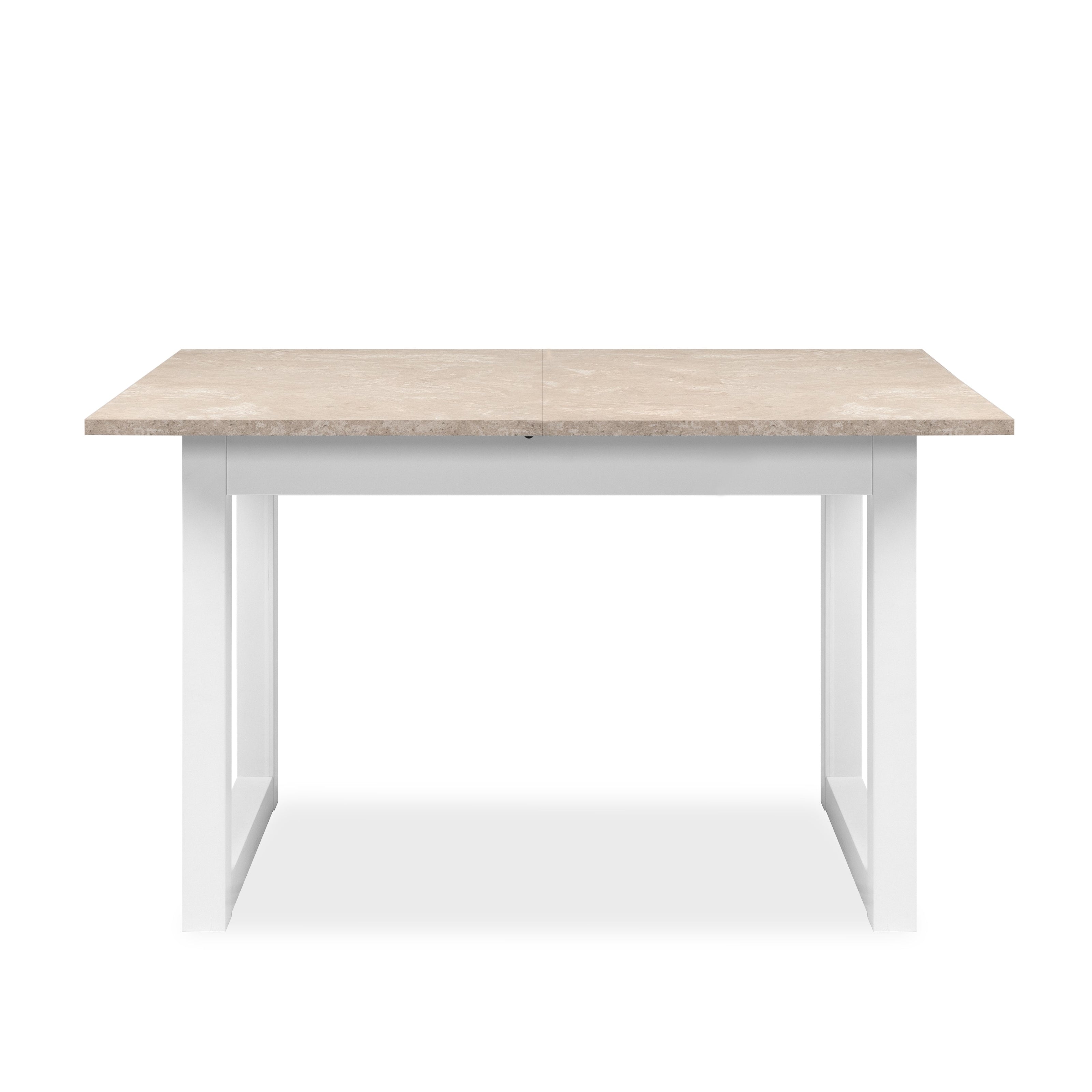 Jose Small Extendable Rectangular Kitchen Dining Table 120-160cm Sandstone/White Fast shipping On sale