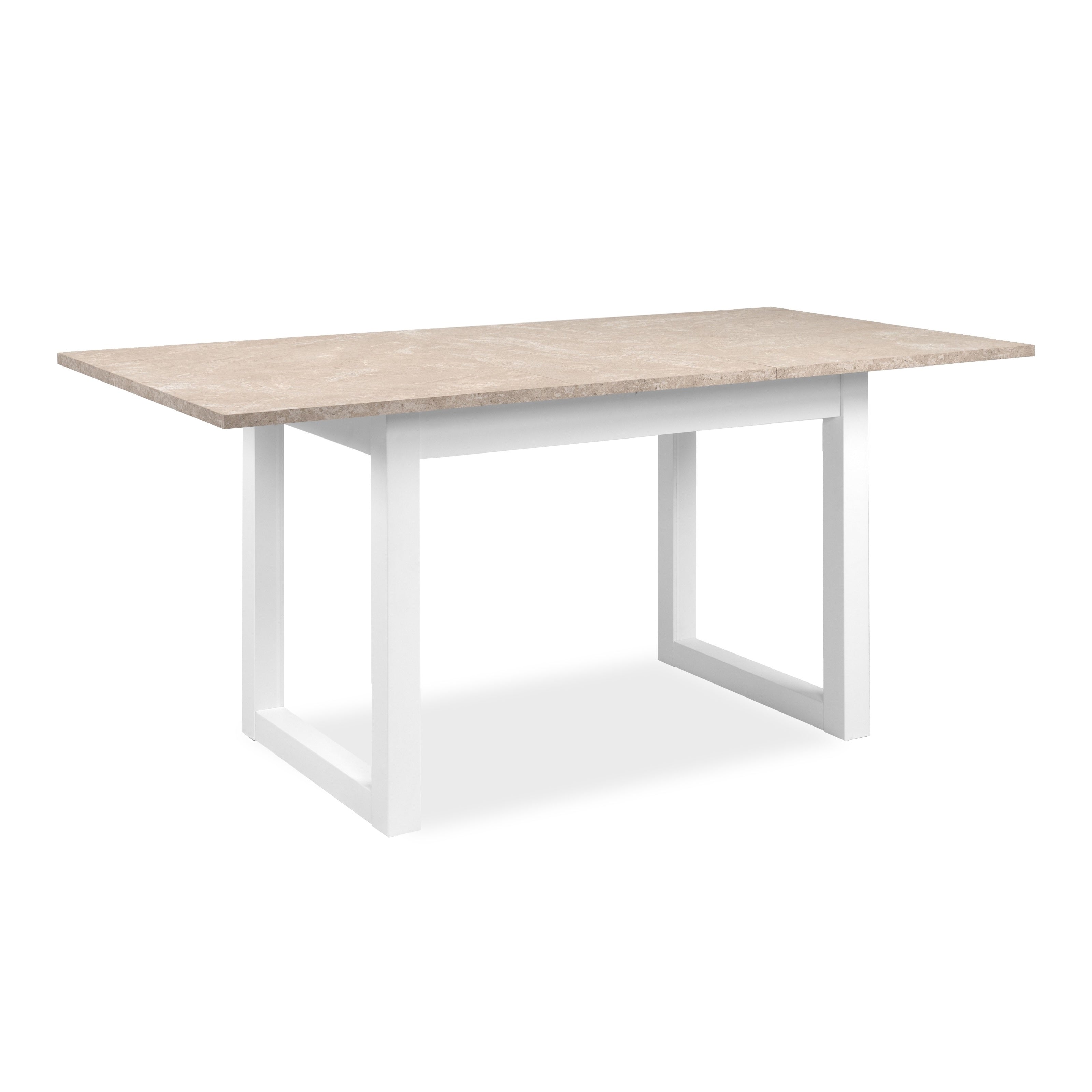 Jose Small Extendable Rectangular Kitchen Dining Table 120-160cm Sandstone/White Fast shipping On sale