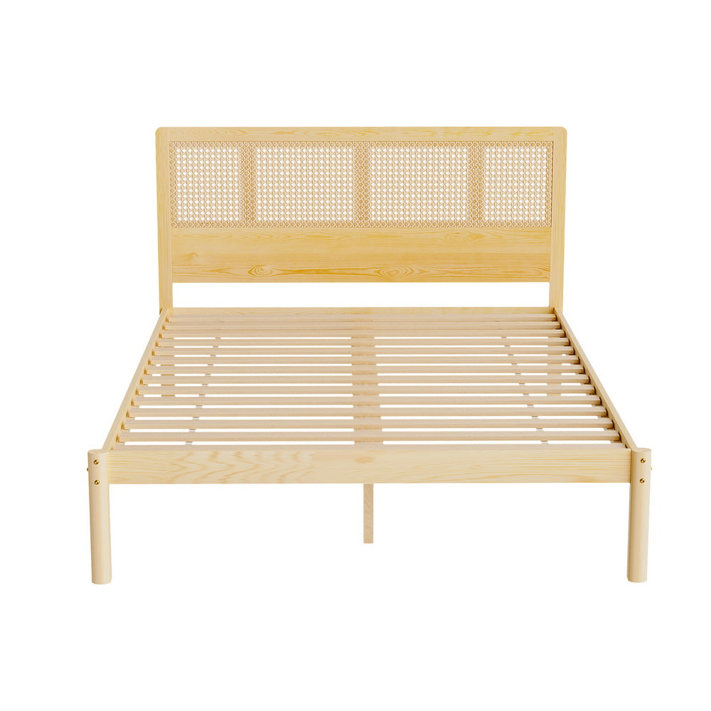 Bed Frame Double Size Rattan Wooden RITA Fast shipping On sale