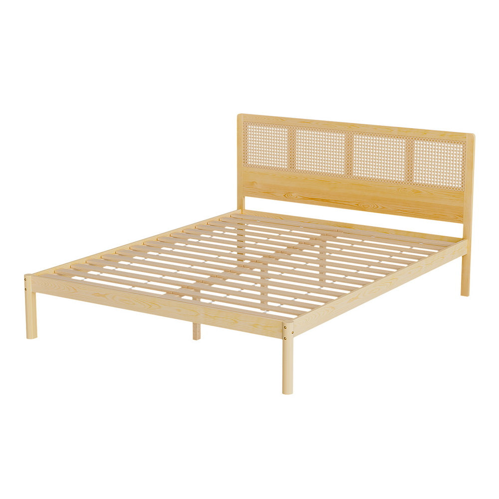 Bed Frame Queen Size Rattan Wooden RITA Fast shipping On sale