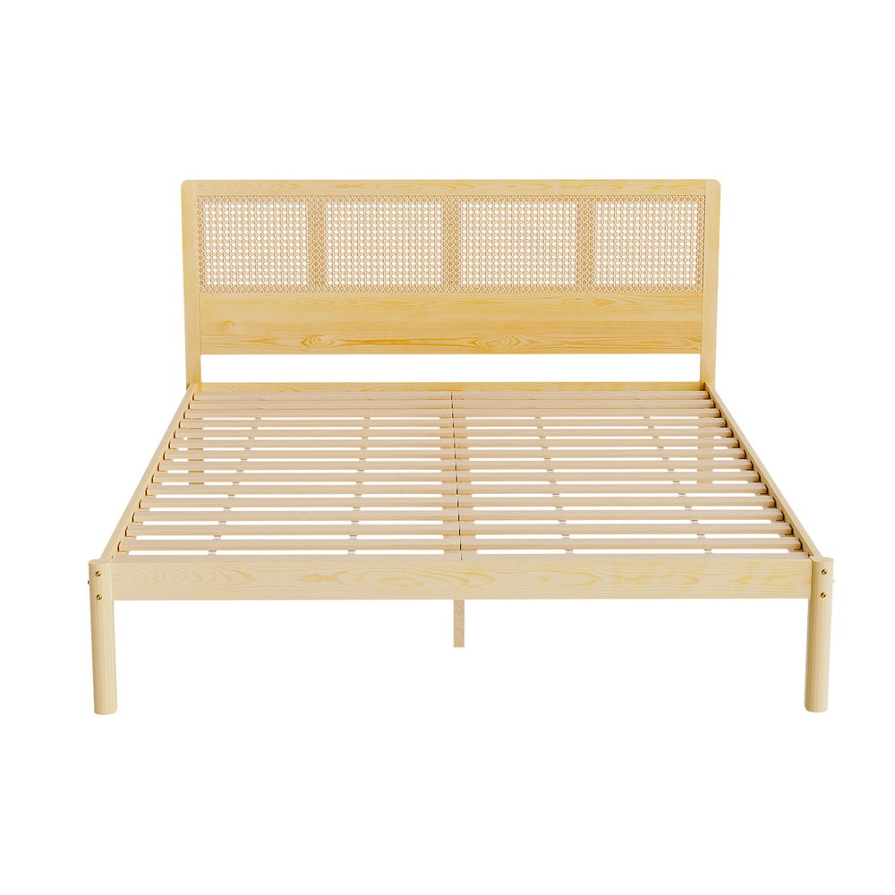 Bed Frame Queen Size Rattan Wooden RITA Fast shipping On sale