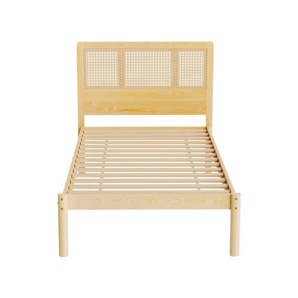 Bed Frame Single Size Rattan Wooden RITA Fast shipping On sale