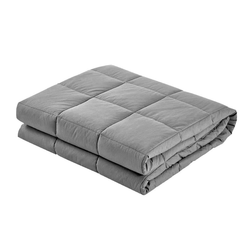 Bedding 7KG Microfibre Weighted Gravity Blanket Relaxing Calming Adult Light Grey