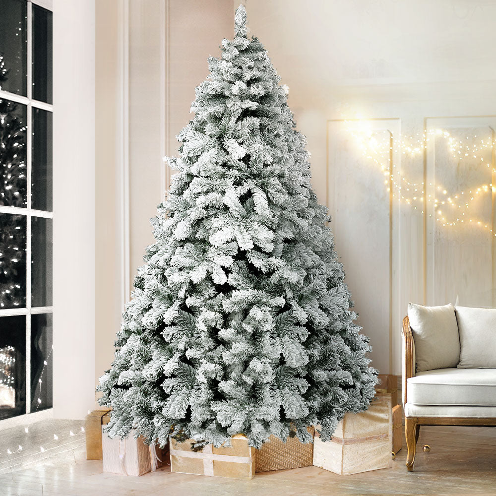 Snowy Christmas Tree 1.8M 6FT Xmas Decorations 520 Tips