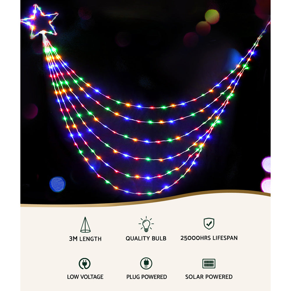 Jingle Jollys 3M Christmas String Lights 200 LED Motif Fairy Curtain Light Decor