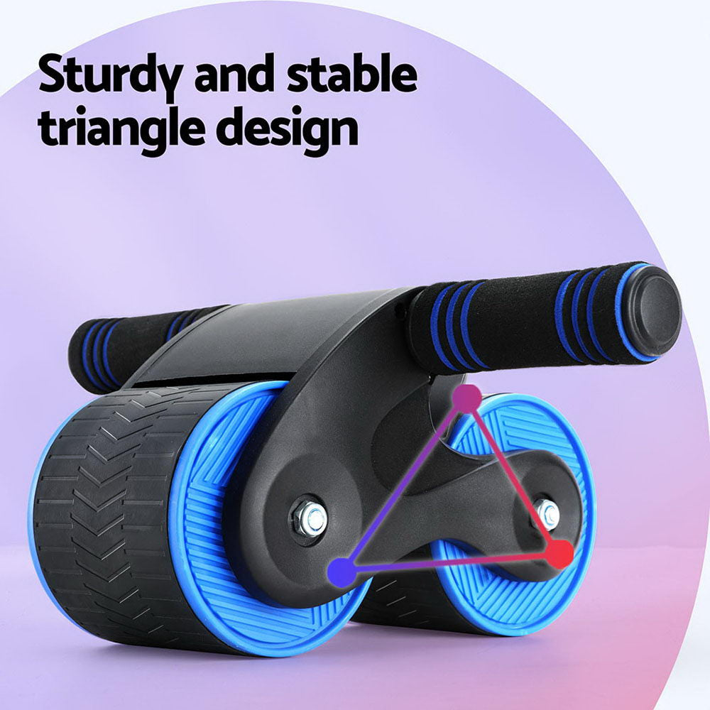 Ab Roller Automatic Rebound Abdominal Wheel Home Gym Workout Blue Sports & Fitness Fast shipping On sale