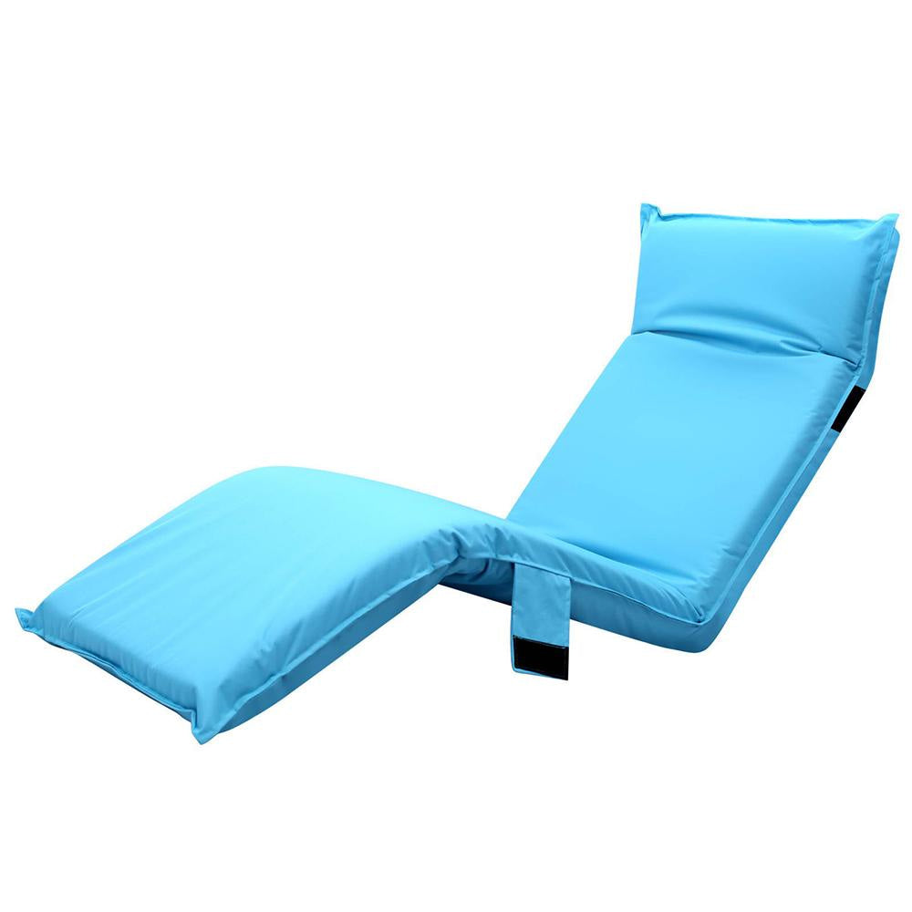 Adjustable Beach Sun Pool Lounger - Blue Outdoor Furniture Fast shipping On sale