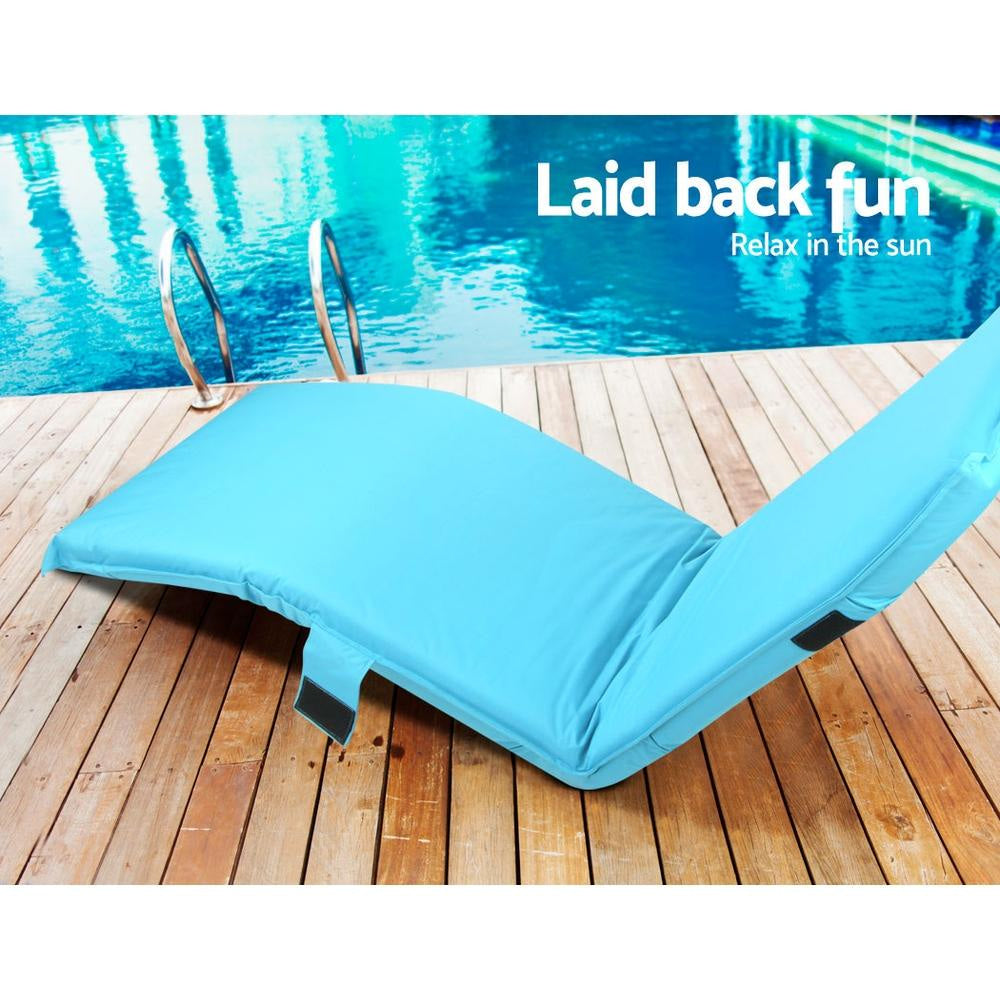 Adjustable Beach Sun Pool Lounger - Blue Outdoor Furniture Fast shipping On sale