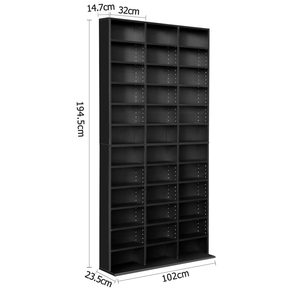 Adjustable Book Storage Shelf Rack Unit - Black Bookcase Fast shipping On sale