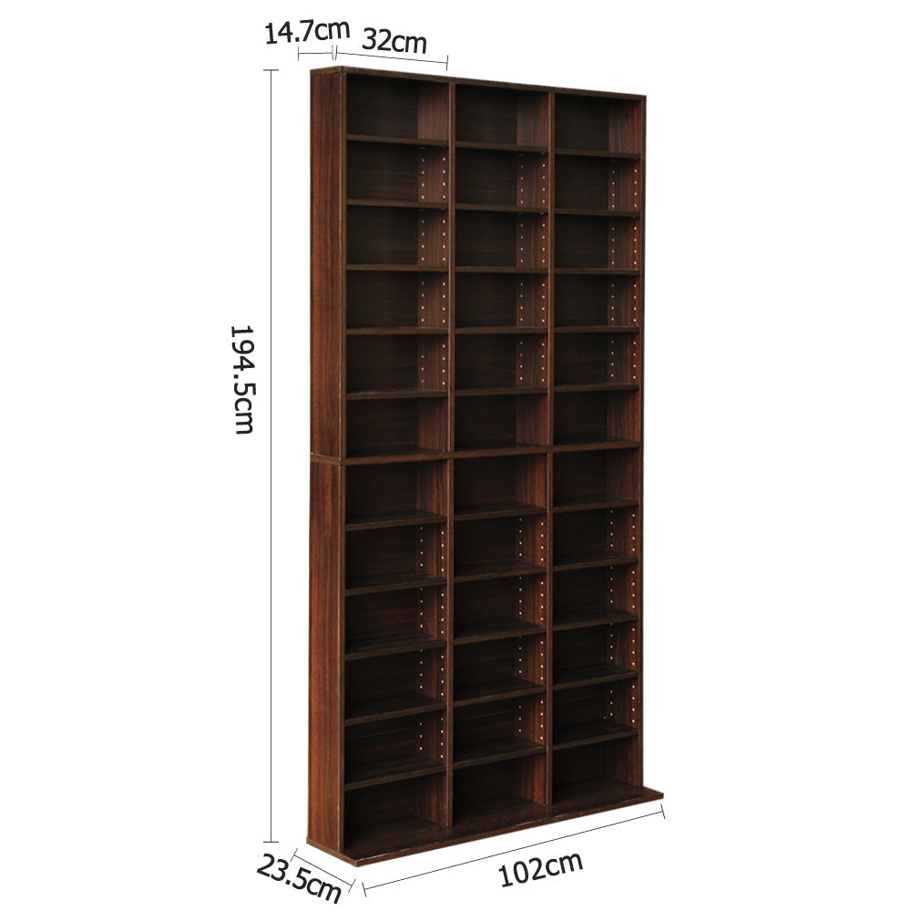 Adjustable Book Storage Shelf Rack Unit - Expresso Bookcase Fast shipping On sale