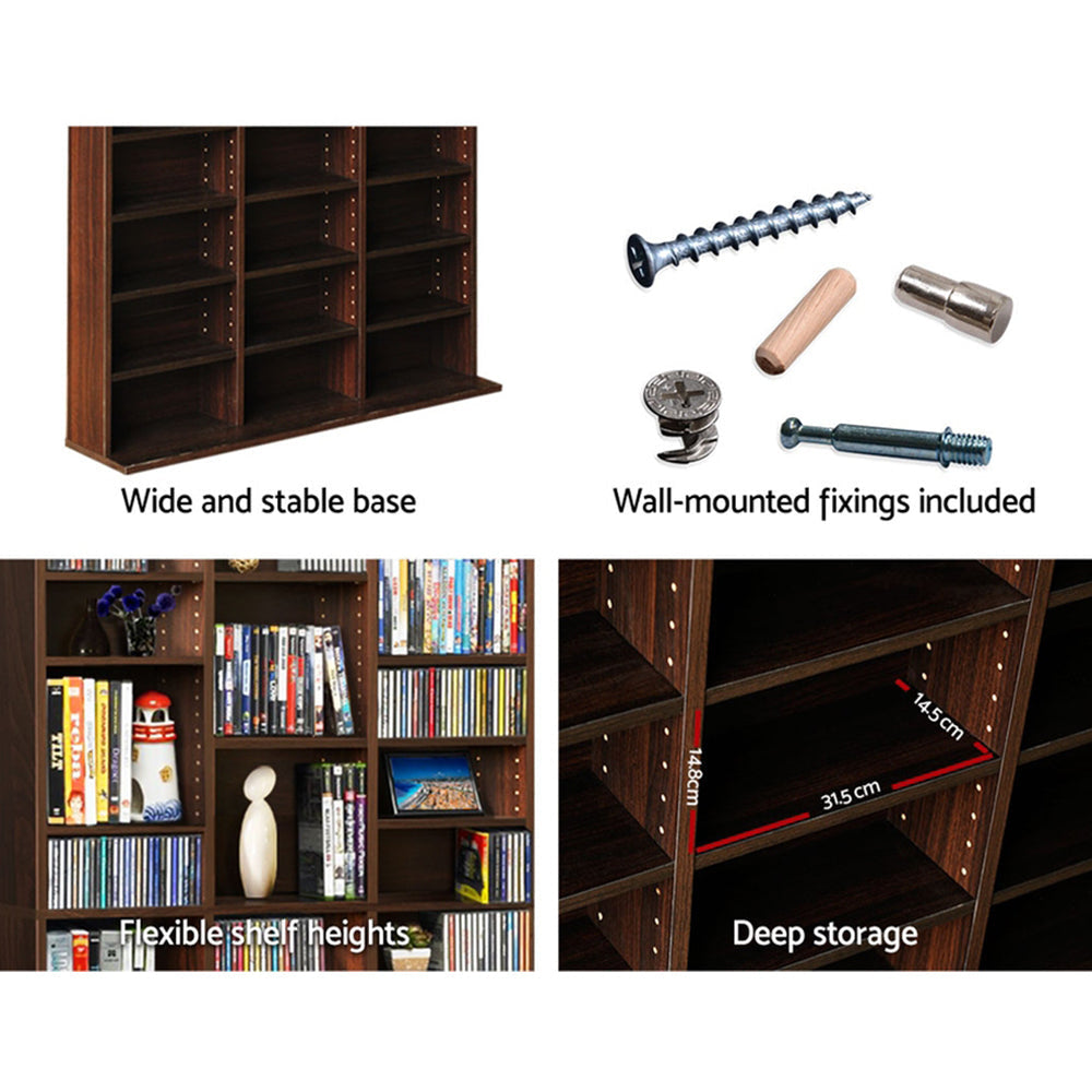 Adjustable Book Storage Shelf Rack Unit - Expresso Bookcase Fast shipping On sale
