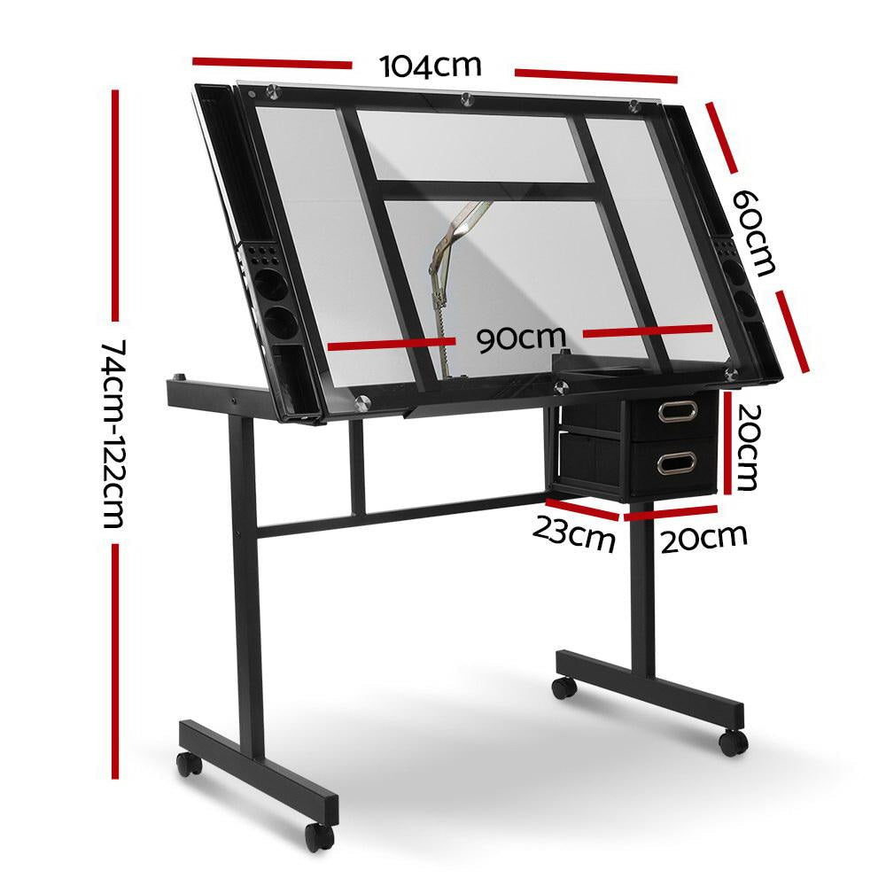 Adjustable Drawing Desk - Black and Grey Office Fast shipping On sale