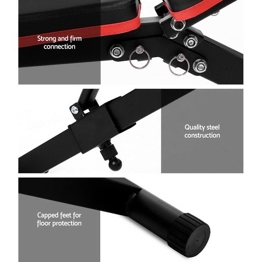 Adjustable FID Weight Bench Fitness Flat Incline Gym Home Steel Frame Sports & Fast shipping On sale