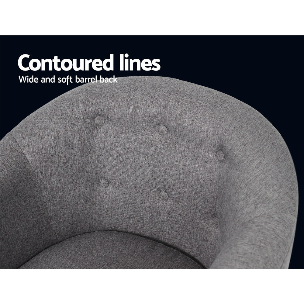 ADORA Armchair Tub Chair Single Accent Armchairs Sofa Lounge Fabric Grey Fast shipping On sale