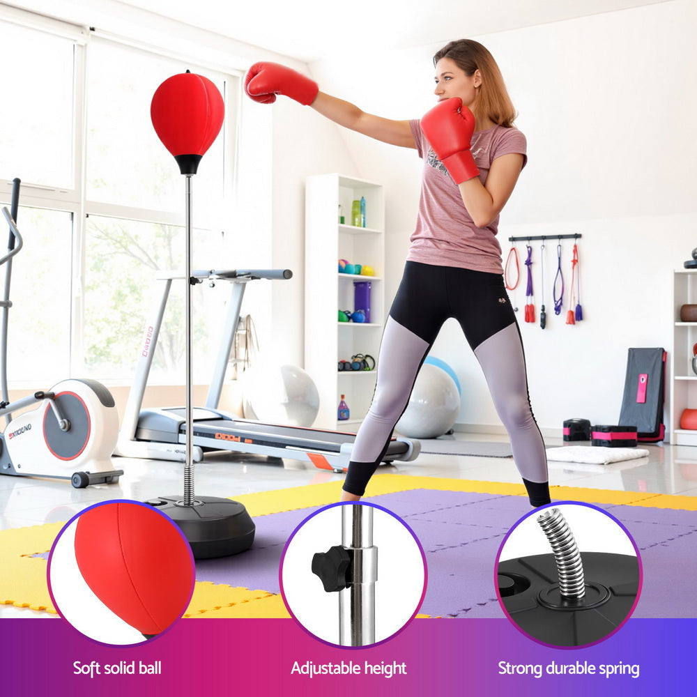 Adult Punching Bag Stand 150cm Adjustable Freestanding with Gloves and Pump Sports & Fitness Fast shipping On sale