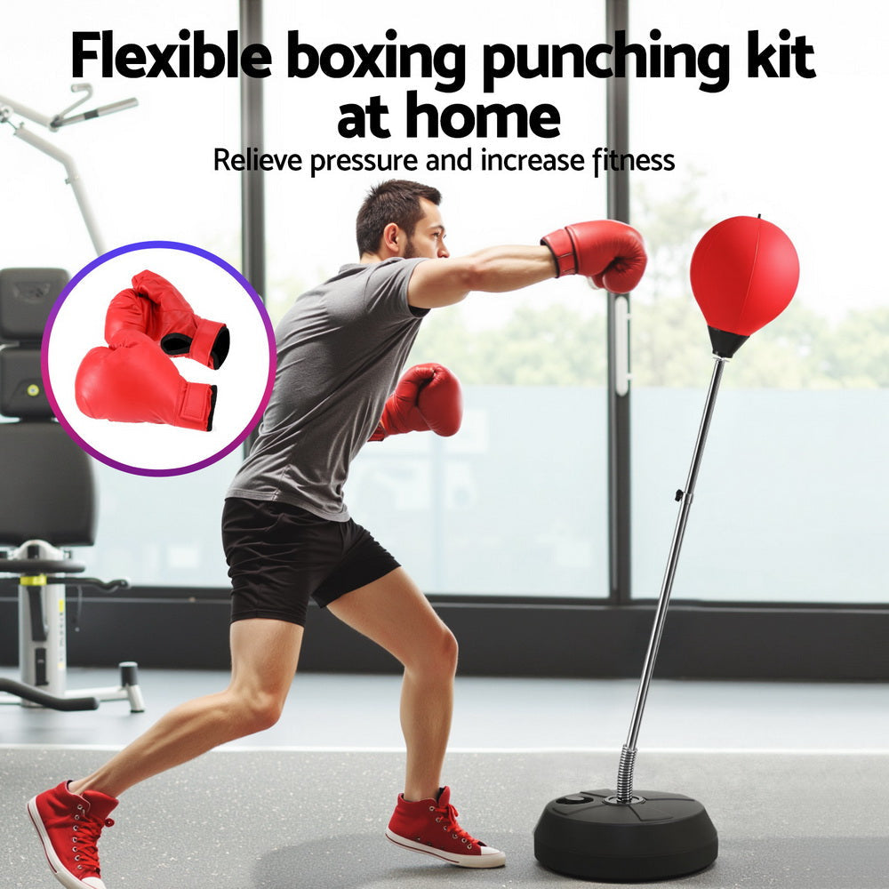 Adult Punching Bag Stand 150cm Adjustable Freestanding with Gloves and Pump Sports & Fitness Fast shipping On sale