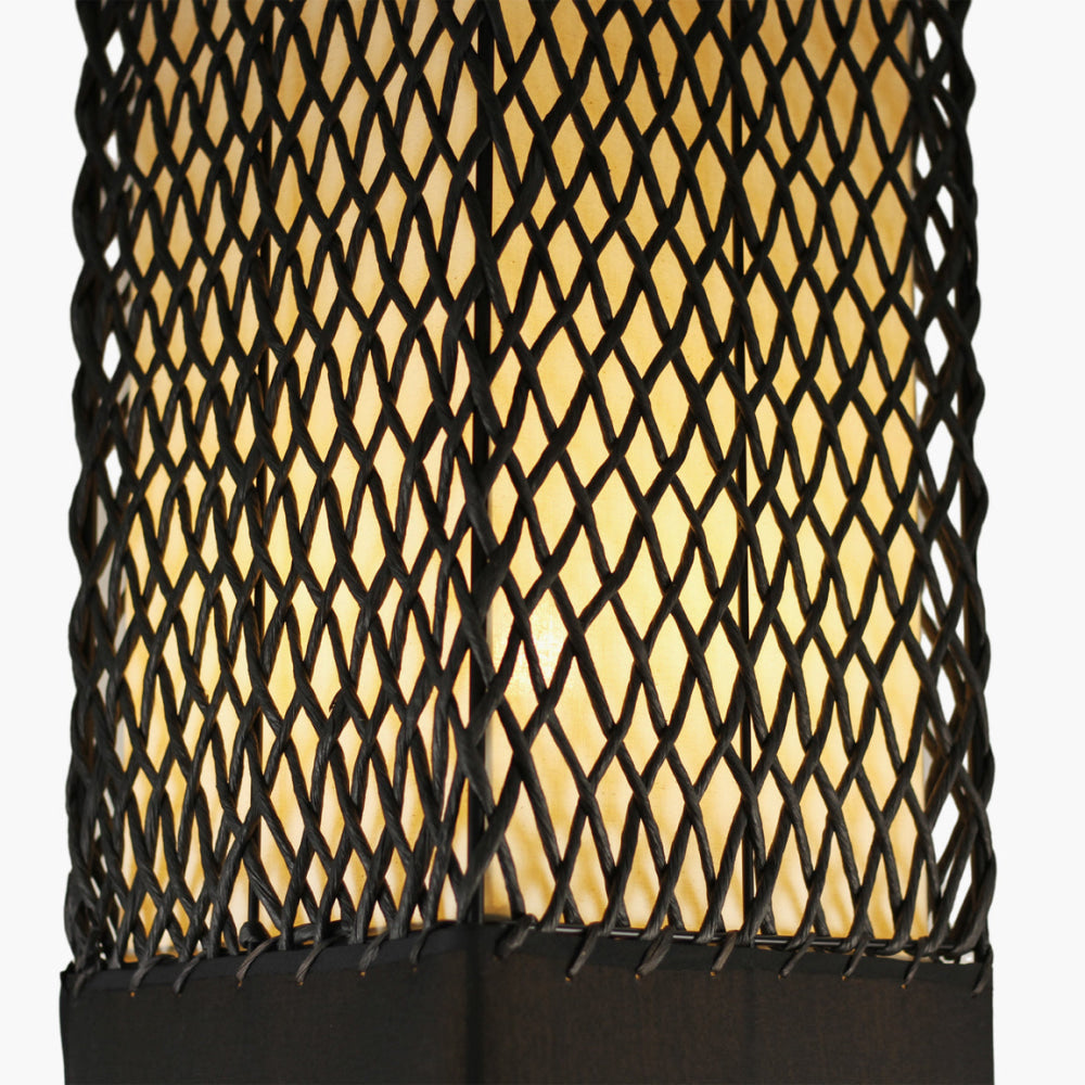 Agatha Metal Base Paper Rope Fabric Share Floor Light Lamp Black Fast shipping On sale