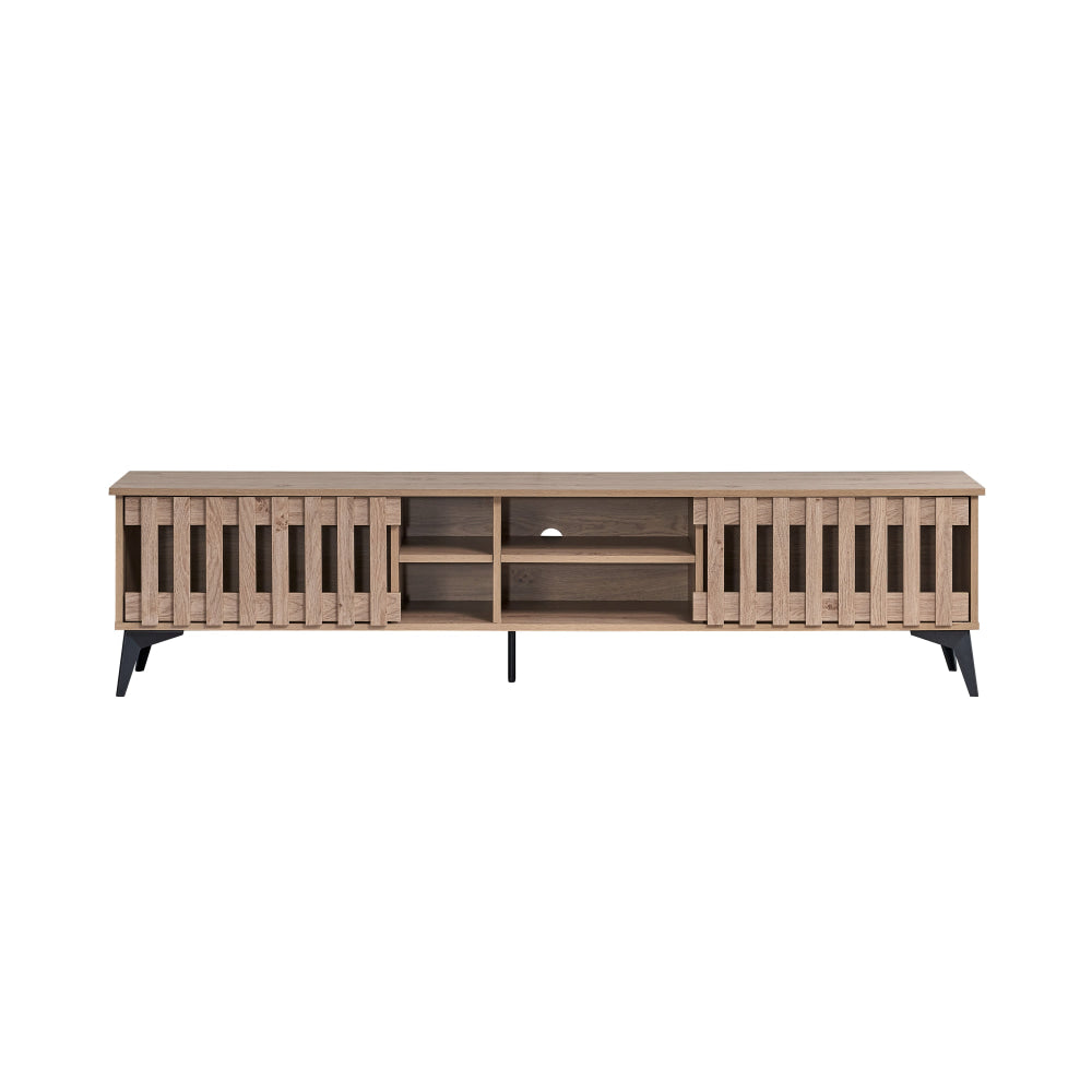 Aidan Wooden Lowline Entertainment Unit TV Stand 180cm 2-Doors Oak Fast shipping On sale