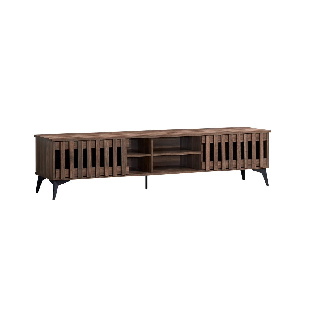 Aidan Wooden Lowline Entertainment Unit TV Stand 180cm 2-Doors Walnut Fast shipping On sale