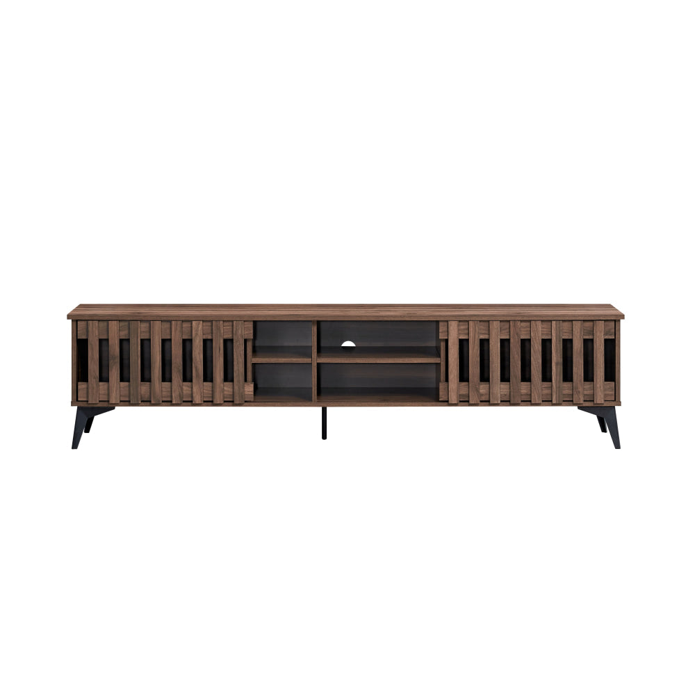 Aidan Wooden Lowline Entertainment Unit TV Stand 180cm 2-Doors Walnut Fast shipping On sale