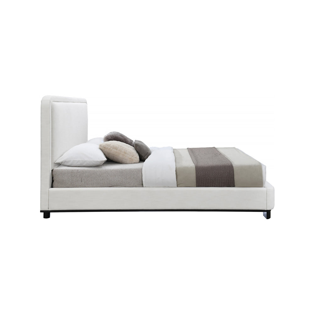 Aika Modern Fabric Bedframe With Bedhead King Size White Bed Frame Fast shipping On sale