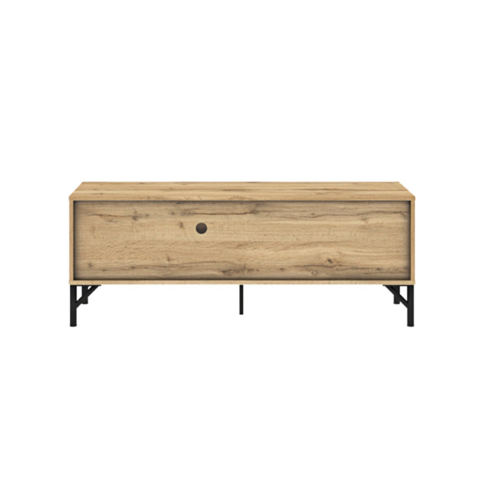 Akmo Lowline Compact TV Stand Entertainment Unit 120cm W/ 1-Door Wotan Oak Fast shipping On sale