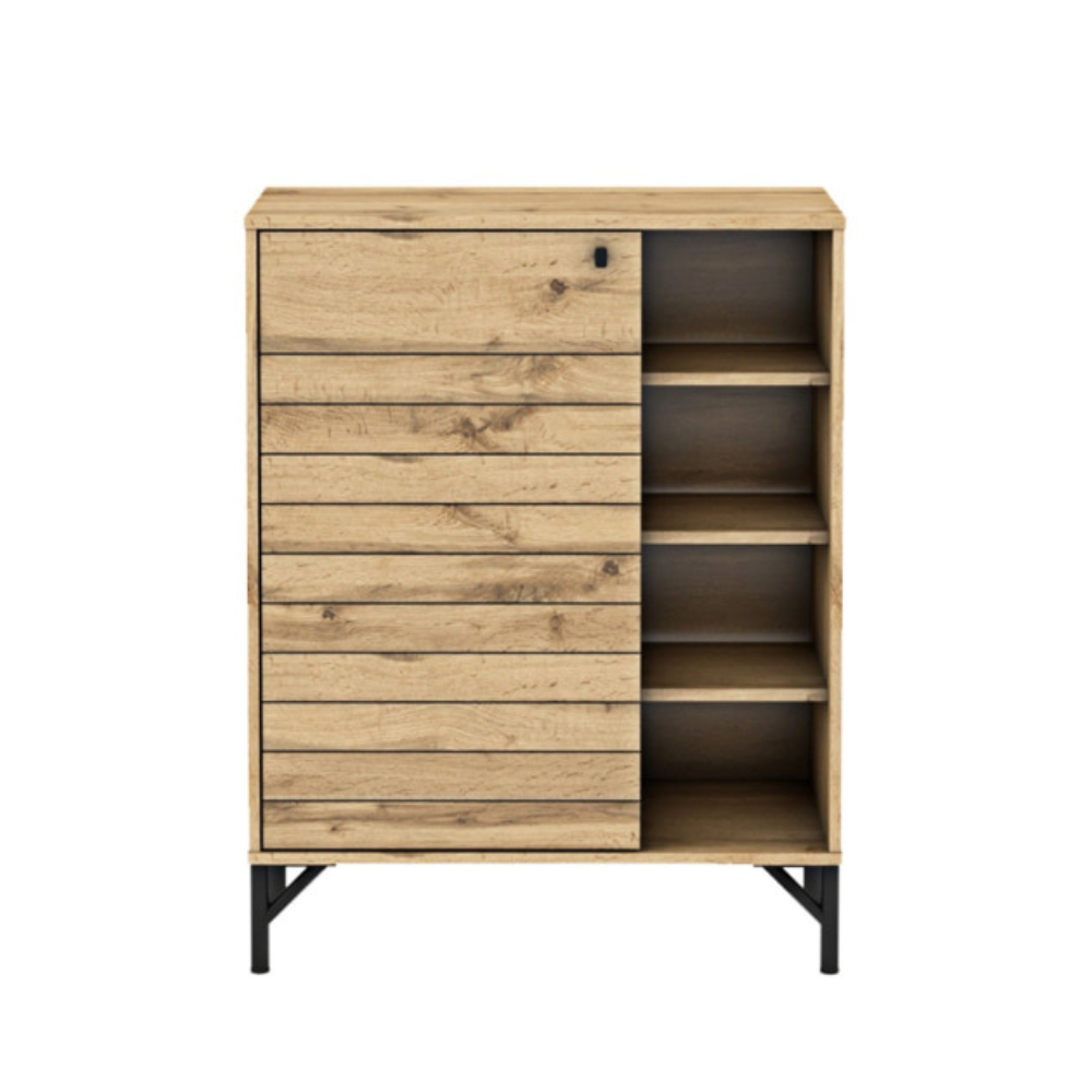 Momentous Living - Akmo Wooden Shoe Rack Organiser Cabinet Wotan Oak ...