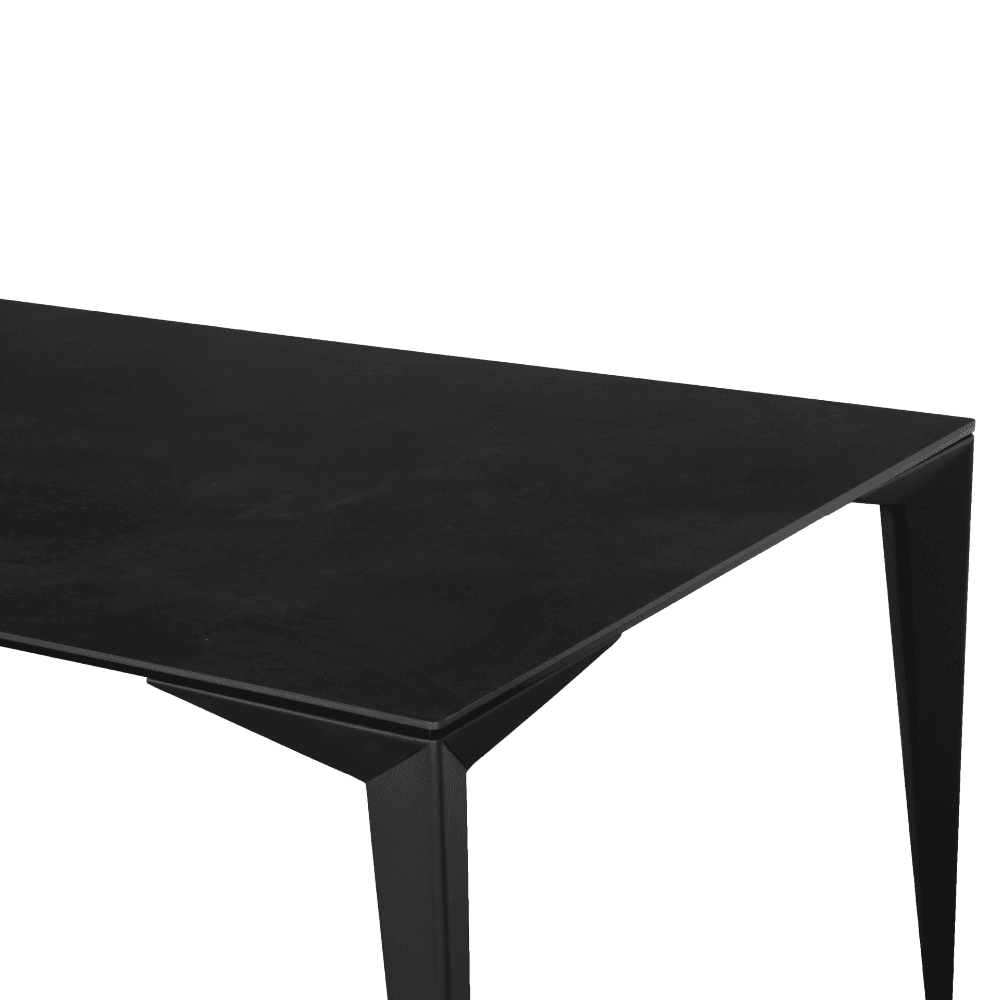 Alexandra Large Modern Rectangular Kitchen Dining Table Ceramic Metal Frame 240cm - Nero Fast shipping On sale