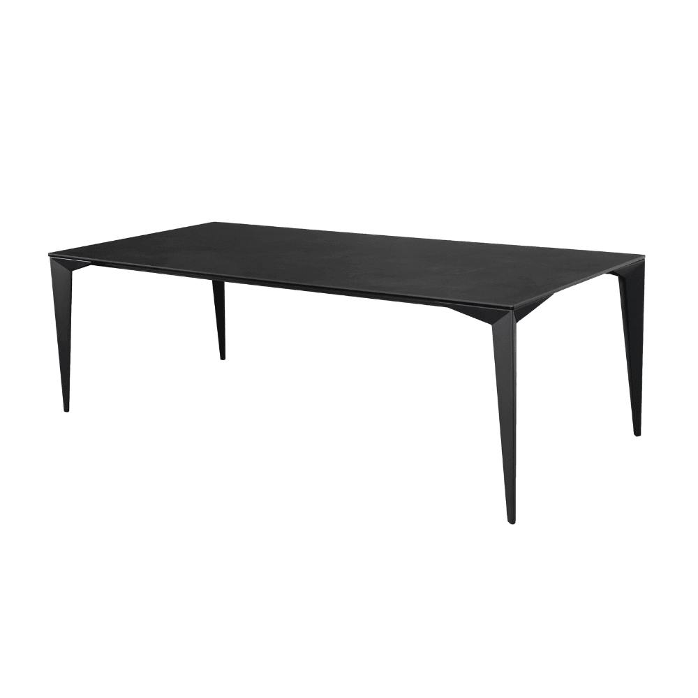 Alexandra Large Modern Rectangular Kitchen Dining Table Ceramic Metal Frame 240cm - Nero Fast shipping On sale