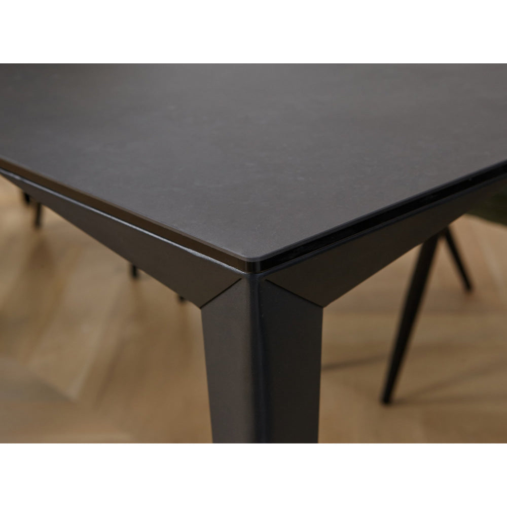 Alexandra Large Modern Rectangular Kitchen Dining Table Ceramic Metal Frame 240cm - Nero Fast shipping On sale