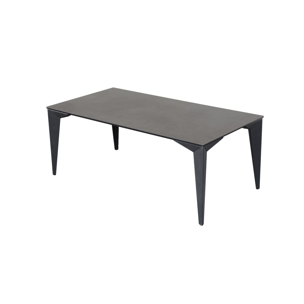 Alexandra Modern Rectangular Coffee Table Ceramic Top Metal Frame - Nero Fast shipping On sale